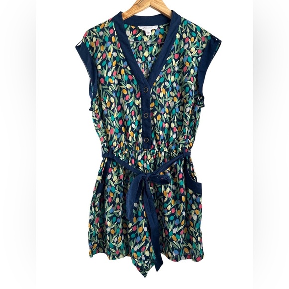NEW Anthropologie | Lilka Tulip Print Romper with Belt - Picture 1 of 10